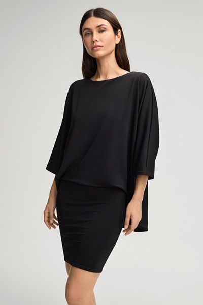 Lagenlook Mini-Kleid aus Jersey-Crêpe