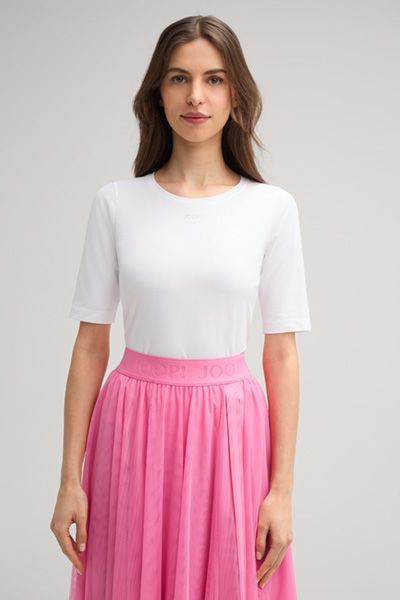 Klassisches Baumwoll-T-Shirt mit Glitzer-Logo