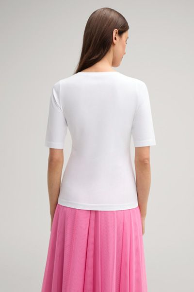 Klassisches Baumwoll-T-Shirt mit Glitzer-Logo