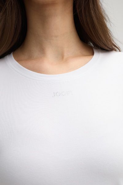 Klassisches Baumwoll-T-Shirt mit Glitzer-Logo