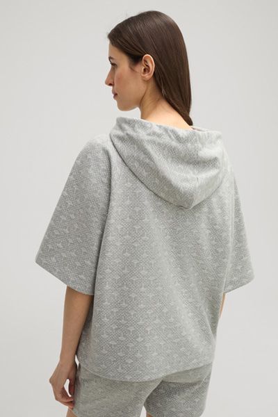 Kurzarm-Hoodie mit Monogramm-Muster