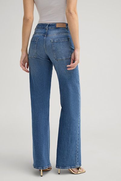 High-Waist Jeans mit weitem Bein