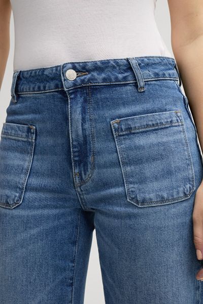 High-Waist Jeans mit weitem Bein