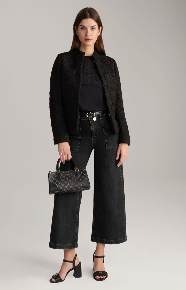 Hochtaillierte Wide Leg Jeans Kurzform