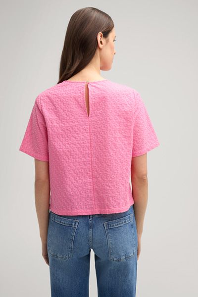 Kurzarm-Bluse aus bestickter Baumwolle
