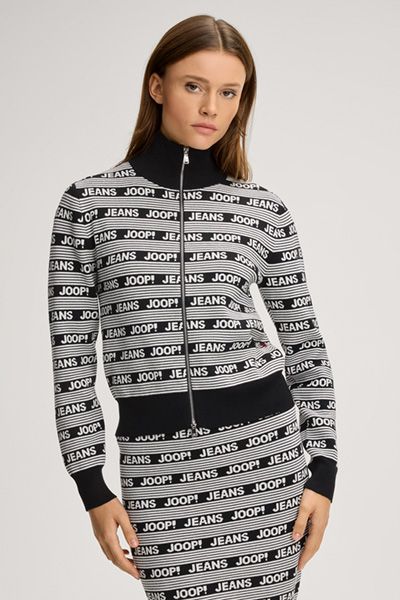 Strickjacke mit Logo-Jacquard