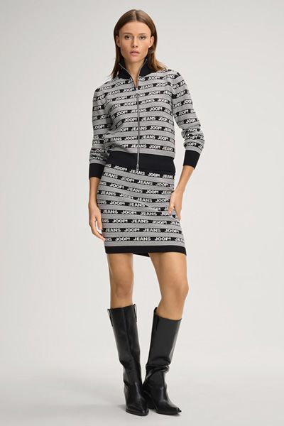 Strickjacke mit Logo-Jacquard