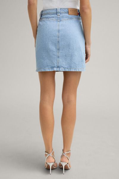 Denim-Minirock mit durchgehender Knopfleiste