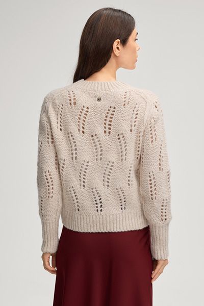 Grob gestrickter Alpaka-Woll-Pullover