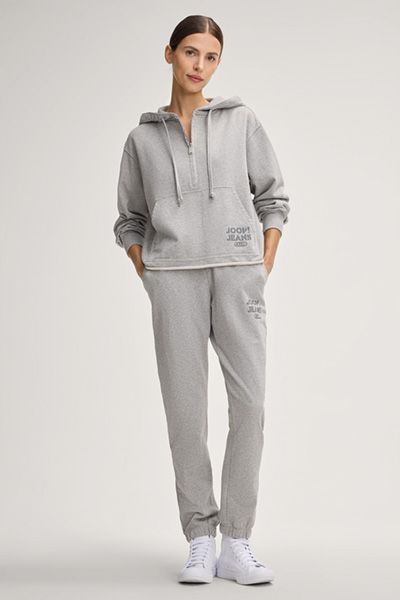 Baumwoll-Hoodie mit halbem Reißverschluss