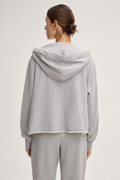 Baumwoll-Hoodie mit halbem Reißverschluss