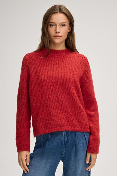 Rippstrick-Pullover aus Woll-Alpaka-Mix