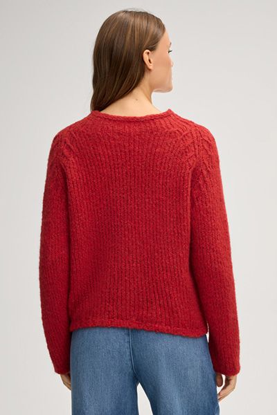 Rippstrick-Pullover aus Woll-Alpaka-Mix