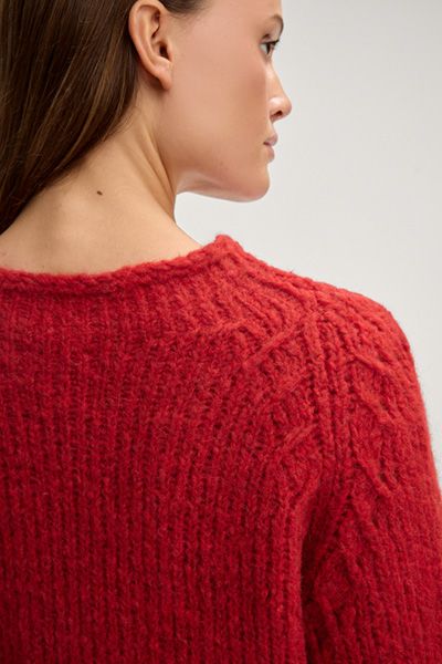 Rippstrick-Pullover aus Woll-Alpaka-Mix