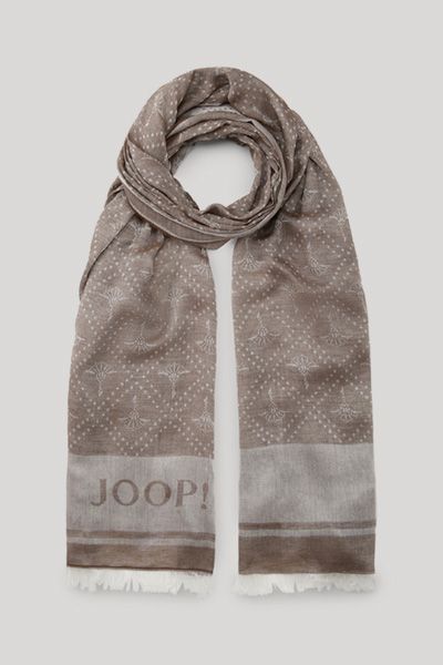 Jacquard-Schal mit Kornblumenmuster und Fransen