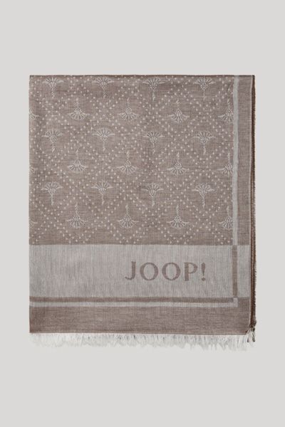 Jacquard-Schal mit Kornblumenmuster und Fransen
