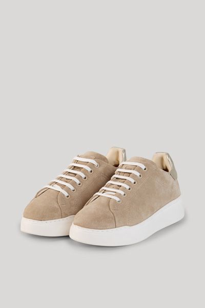 Plateau-Sneaker aus Veloursleder mit Metallic-Details