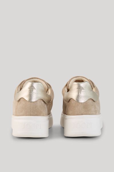 Plateau-Sneaker aus Veloursleder mit Metallic-Details