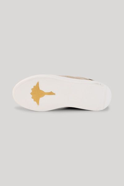 Plateau-Sneaker aus Veloursleder mit Metallic-Details