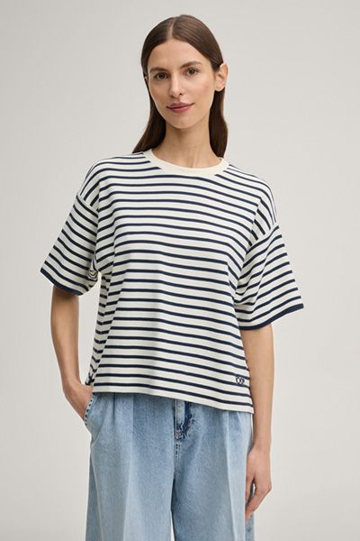 Gestreiftes T-Shirt im Boxy-Schnitt