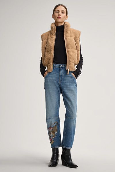 Elsa High-Waist Jeans mit Stickerei