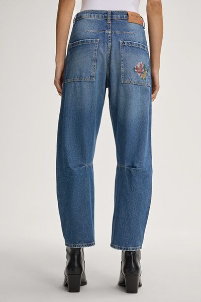Elsa High-Waist Jeans mit Stickerei