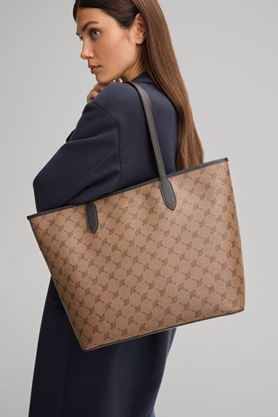Shopper aus veganem Monogramm-Leder