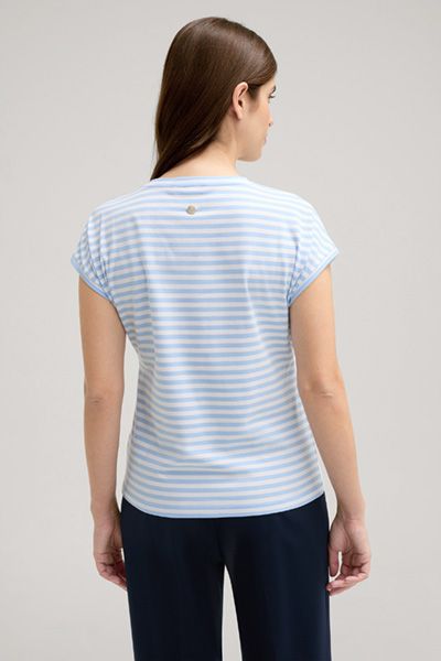 Gestreiftes Shirt mit kursiver Stickerei