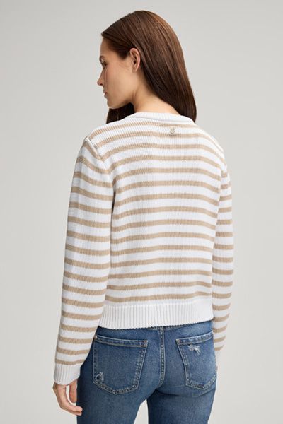 Gestreifte Strickjacke zum Knöpfen