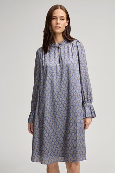 Satinkleid mit Cornflower-Print