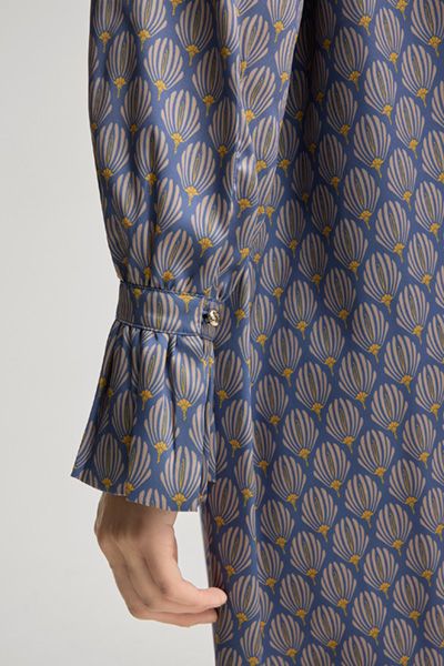Satinkleid mit Cornflower-Print