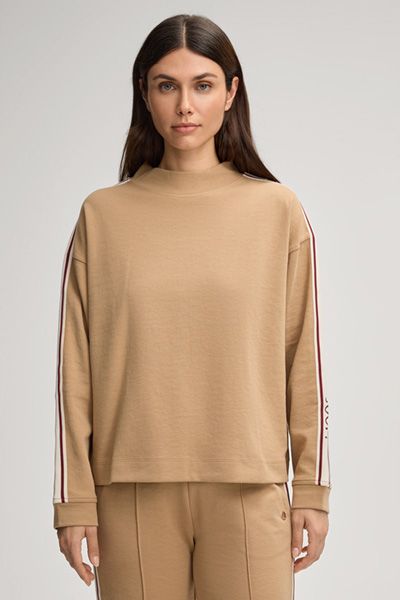 Sweatshirt mit Stehkragen und Seitenstreifen