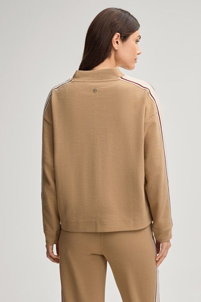 Sweatshirt mit Stehkragen und Seitenstreifen