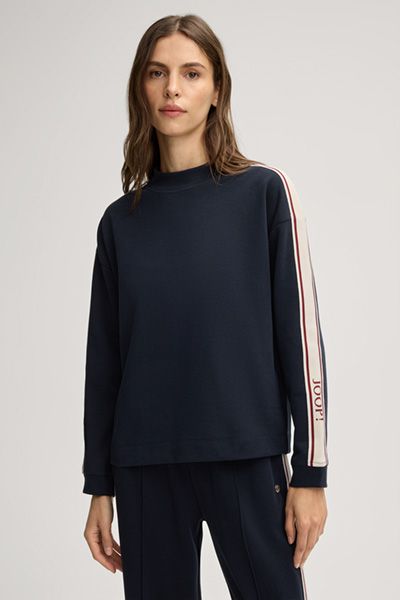 Stehkragen-Sweatshirt mit Logo-Tape