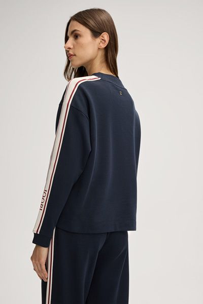 Stehkragen-Sweatshirt mit Logo-Tape
