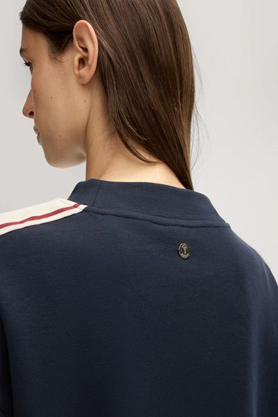 Stehkragen-Sweatshirt mit Logo-Tape