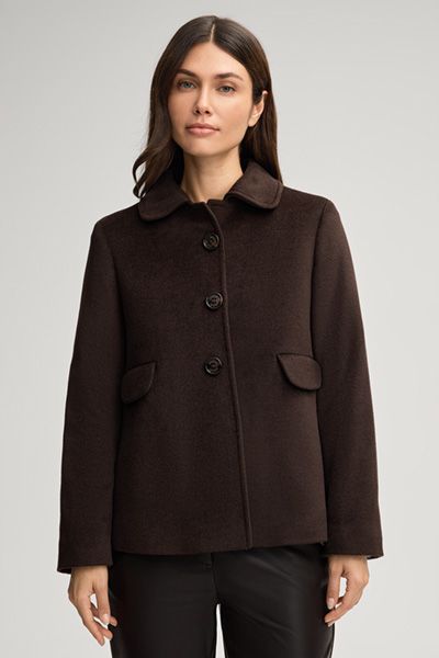 Kurzmantel aus Wollmischung mit Pattentaschen