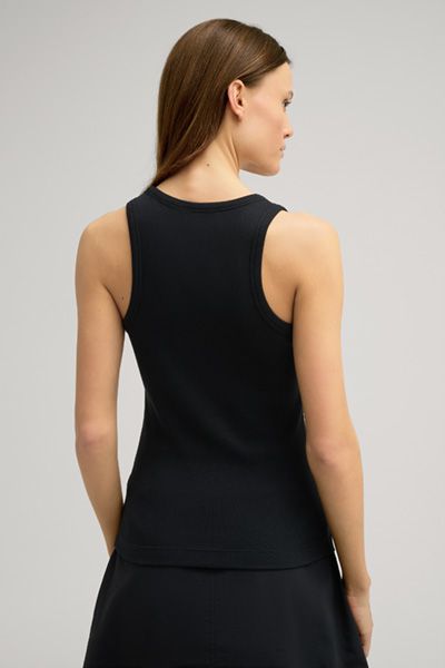 Geripptes Racerback-Top mit Strassbesatz