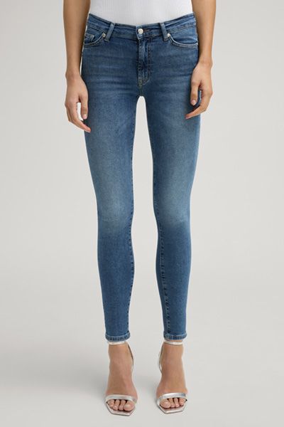 High-Waist Skinny-Jeans in Cropped-Länge