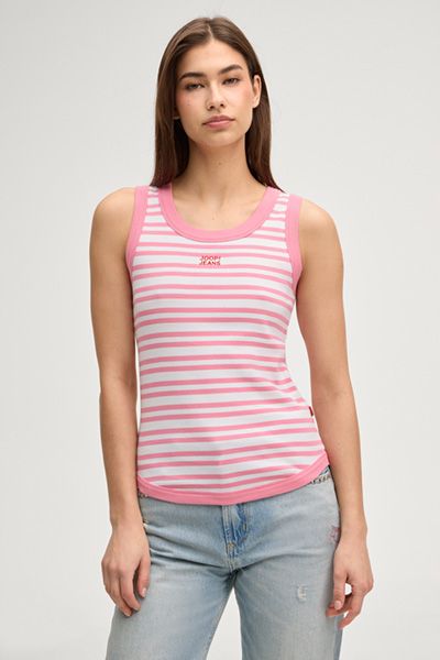 Gestreiftes Ripp-Tanktop aus Baumwolle