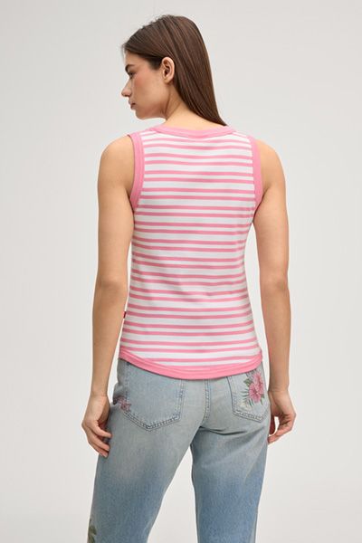 Gestreiftes Ripp-Tanktop aus Baumwolle