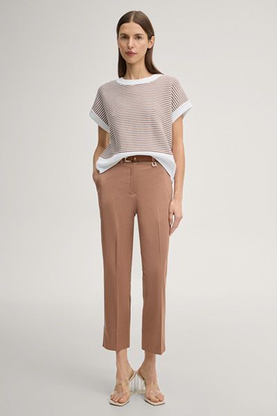 Taillierte Verkürzte Chino Hose