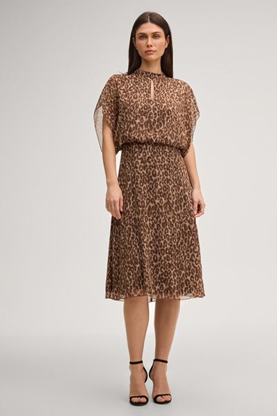 Midi-Kleid mit Leopardenmuster