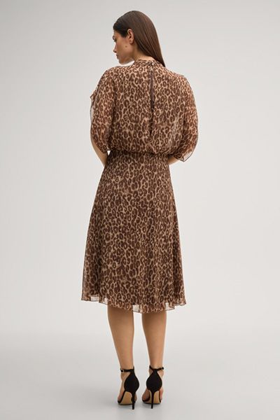 Midi-Kleid mit Leopardenmuster