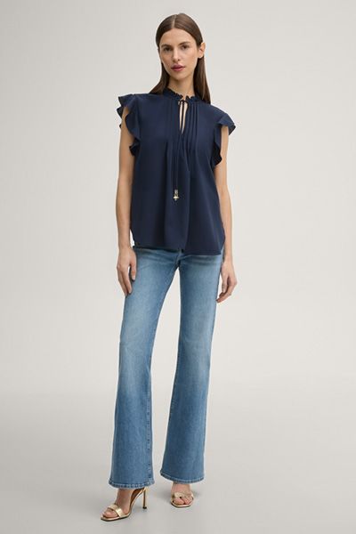 Elegante Bluse mit Rüschenkragen
