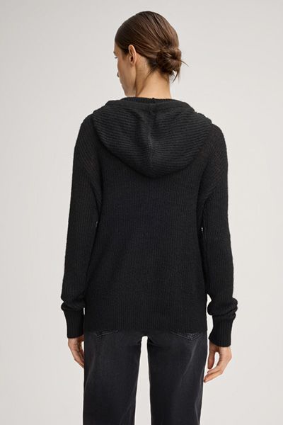 Locker gestrickter Kapuzenpullover