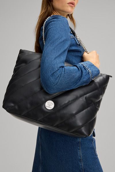 Gesteppter Shopper aus veganem Leder