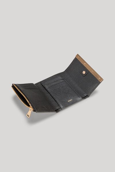 Elegantes dreifaltiges Portemonnaie aus Narbenleder