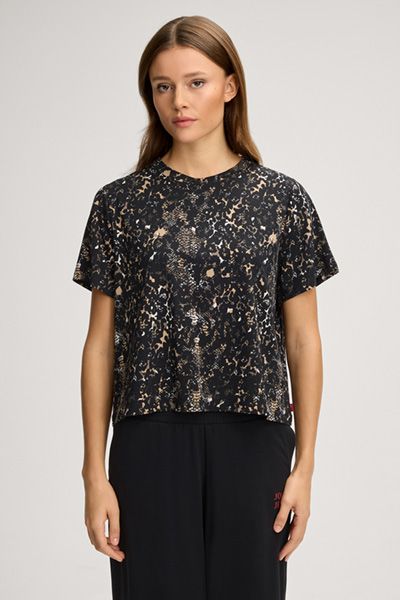 Kurzes T-Shirt mit Animalprint