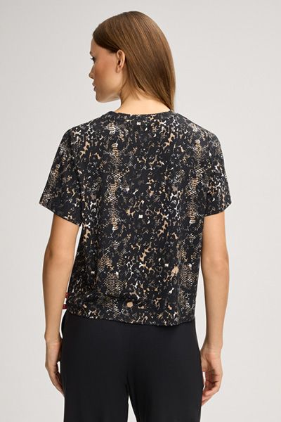 Kurzes T-Shirt mit Animalprint